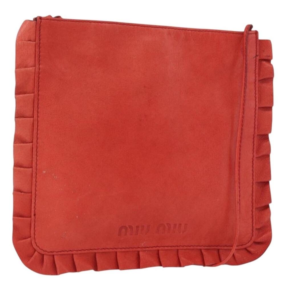 Miu Miu Leather Shoulder Bag Red